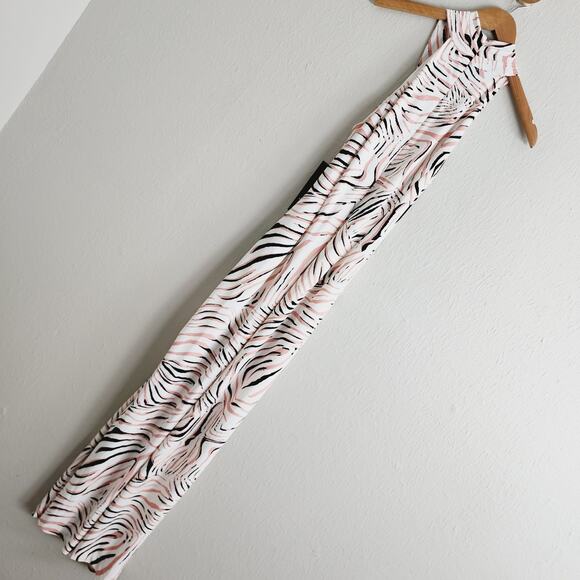 NEW Rachel Roy Cierra Pink Black Zebra Animal Print Abstract Jersey Maxi Dress - Picture 7 of 8